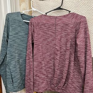 Two Lululemon long sleeved shirts